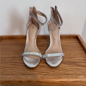 ALDO Silver and Diamond Detailed Heeled Sandals